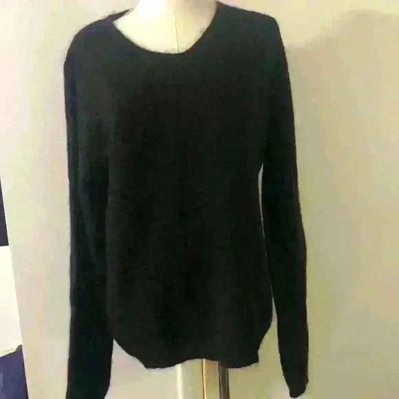 Vintage KarenKane %38 mohair and 38% merino wool black v neck sweater size M - Picture 1 of 7